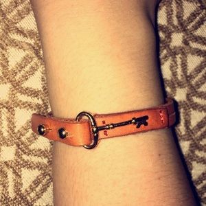 Leather Fossil Skeleton Key Bracelet